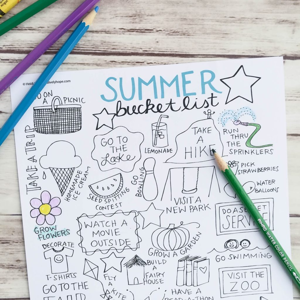 Summer Bucket List Free Printable a lively hope