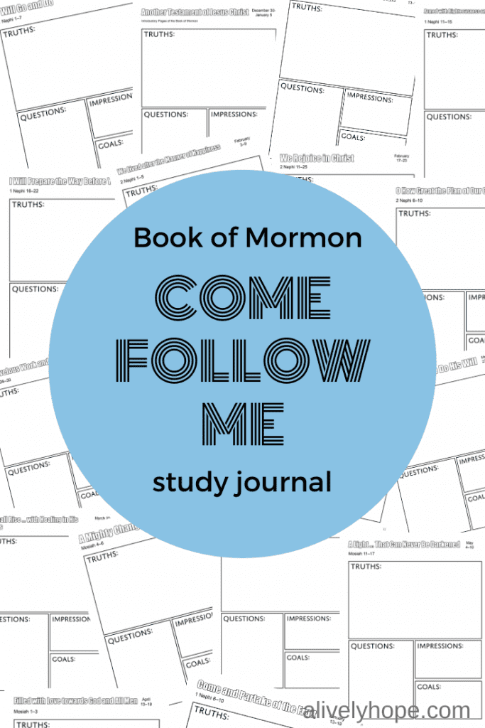 Book Of Mormon Come Follow Me Study Journal 2020 Alivelyhope Com