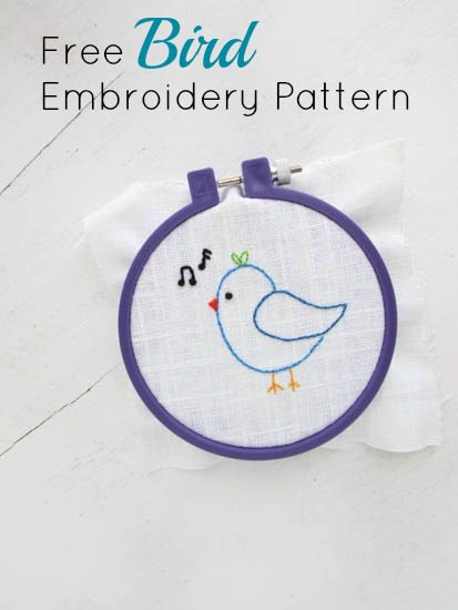 Free Hand Embroidery Pattern// Singing Bird