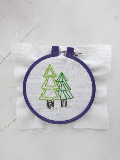 Free Evergreen Trees Hand Embroidery Pattern