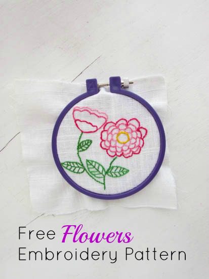 Free Flowers Hand Embroidery Pattern