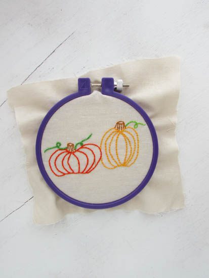 Free Pumpkin Hand Embroidery Pattern