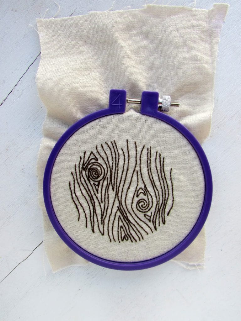 Free Wood Grain Hand Embroidery Pattern