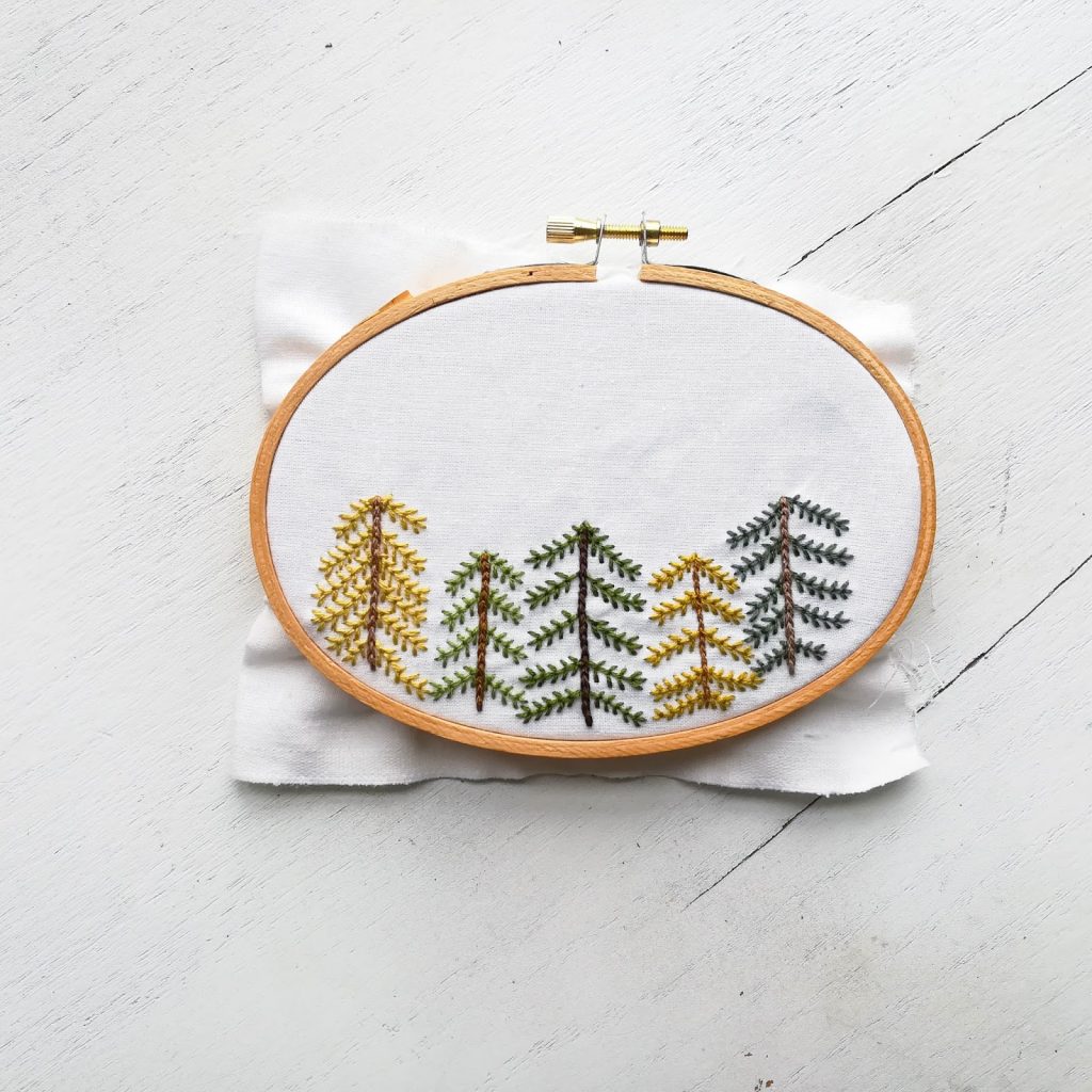 Free Trees Embroidery Pattern