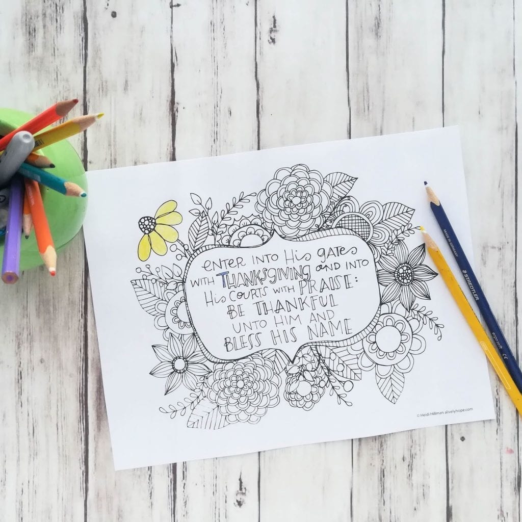 Psalms 100 Coloring Page