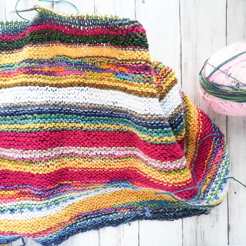 Stash Busting Knit Blanket (with NO ENDS to weave in!) | a lively hope