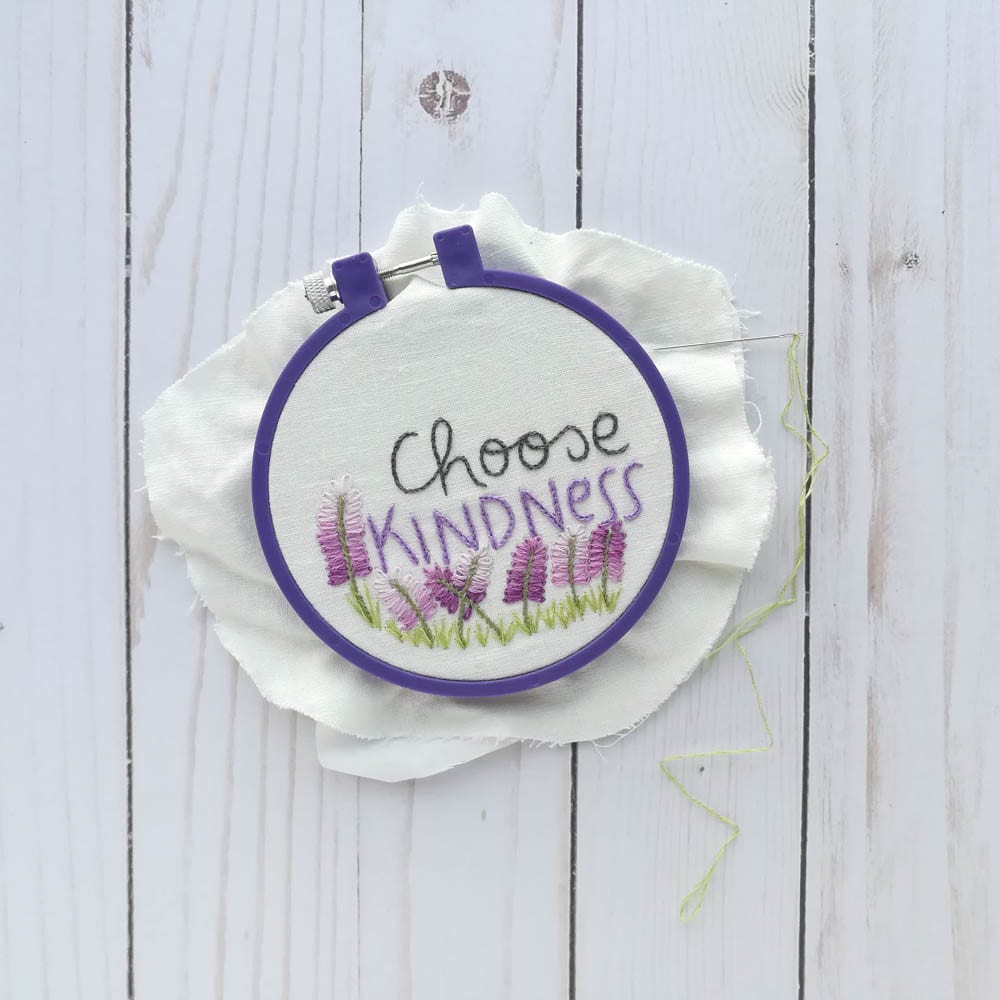 A Lively Hope Stitching Club: Free Choose Kindness Hand Embroidery Pattern