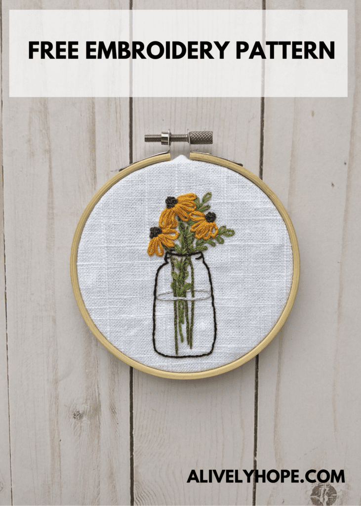 FREE Sunflowers Hand Embroidery Pattern