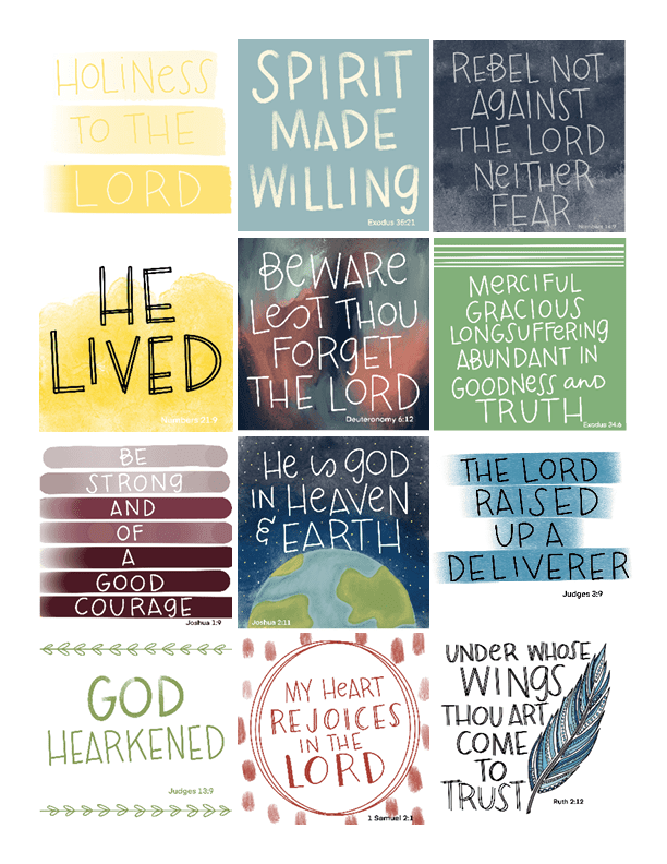 Old Testament Printable Scripture Sticker Pack Come Follow Me 2022 | a ...