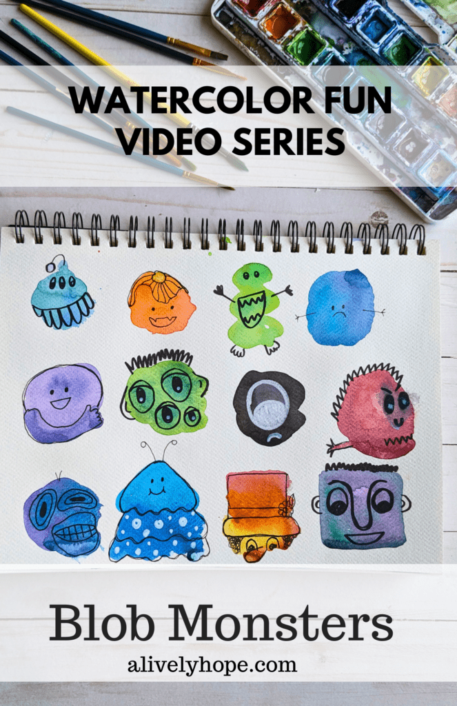Watercolor Fun for Beginners : Watercolor Blob Monsters